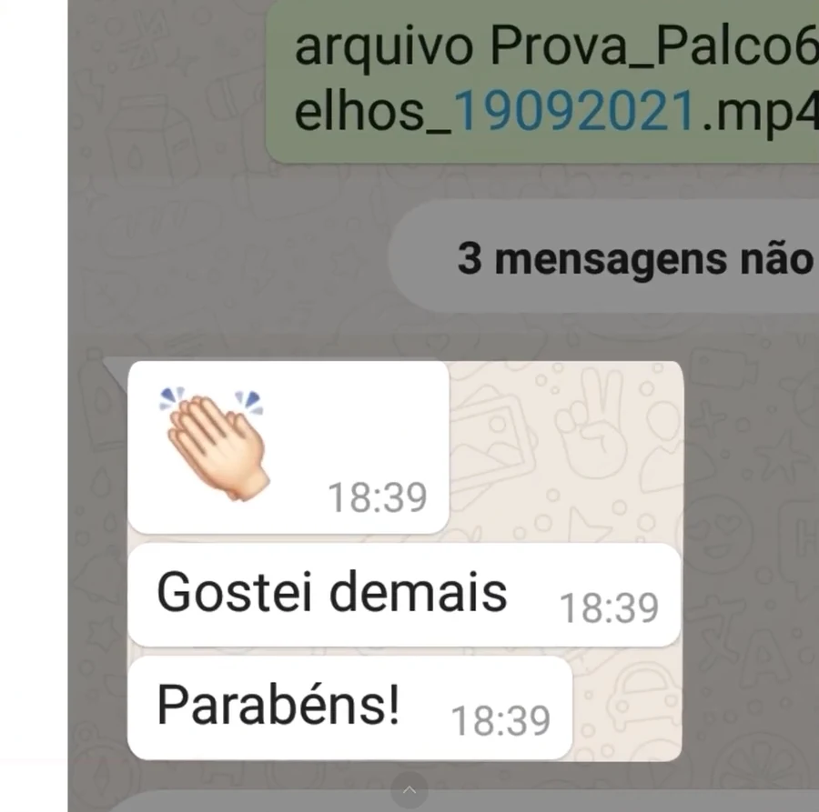 Print real de conversa no WhatsApp com cliente