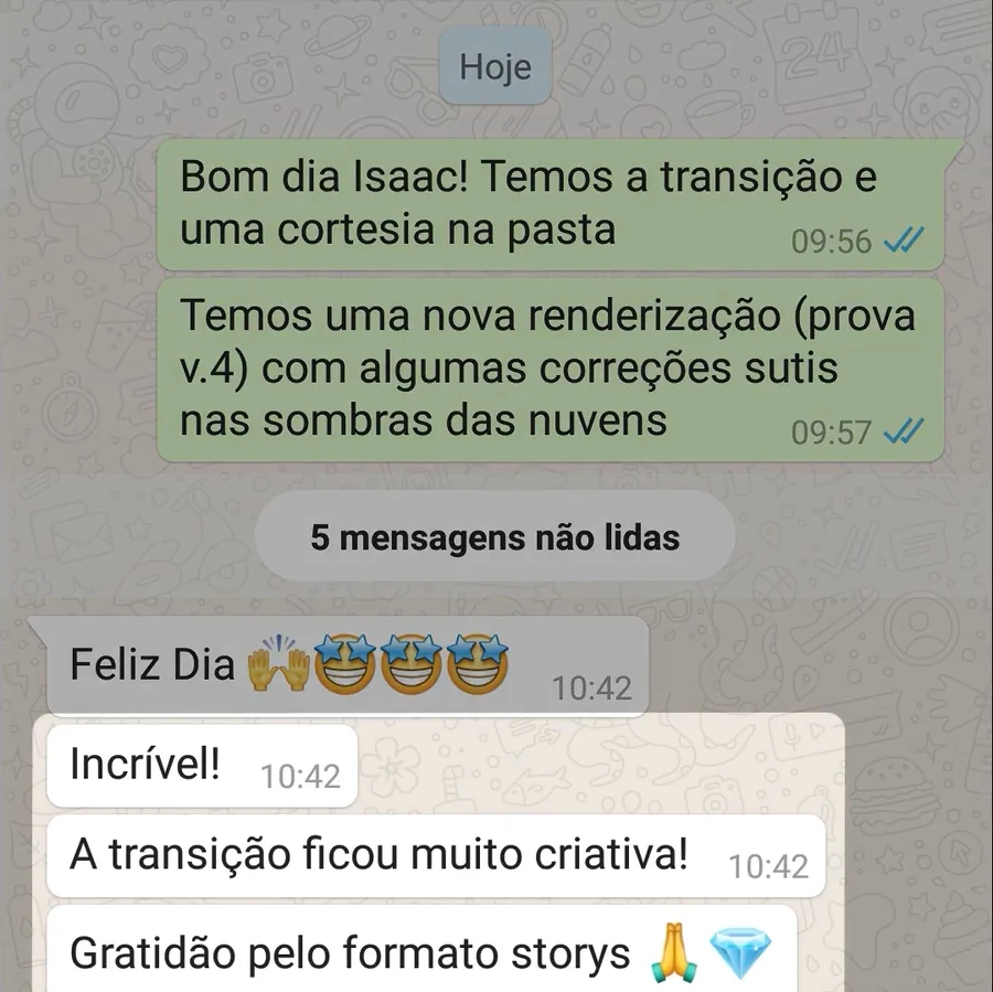 Print real de conversa no WhatsApp com cliente