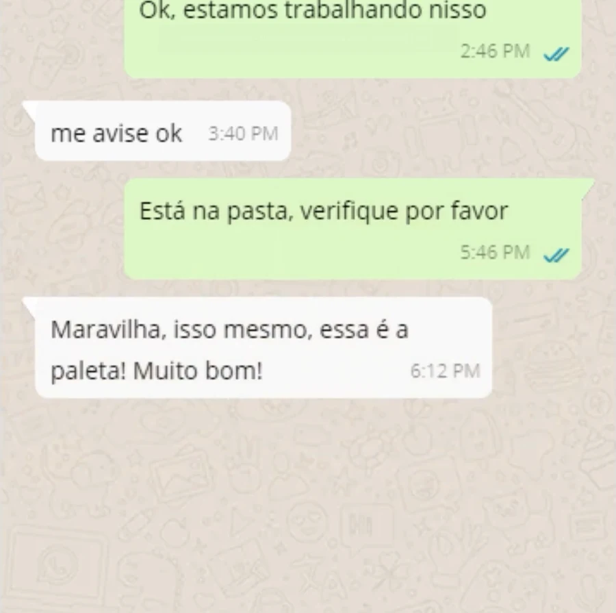 Print real de conversa no WhatsApp com cliente