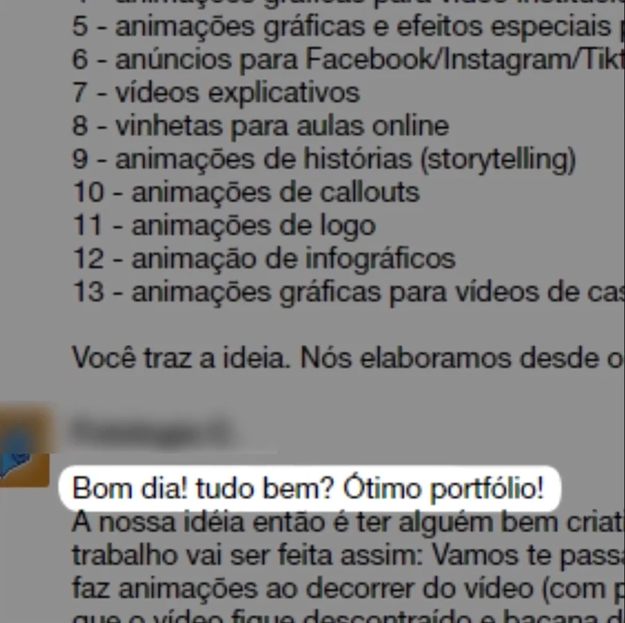 Print real de conversa no WhatsApp com cliente