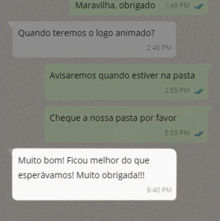 Print real de conversa no WhatsApp com cliente